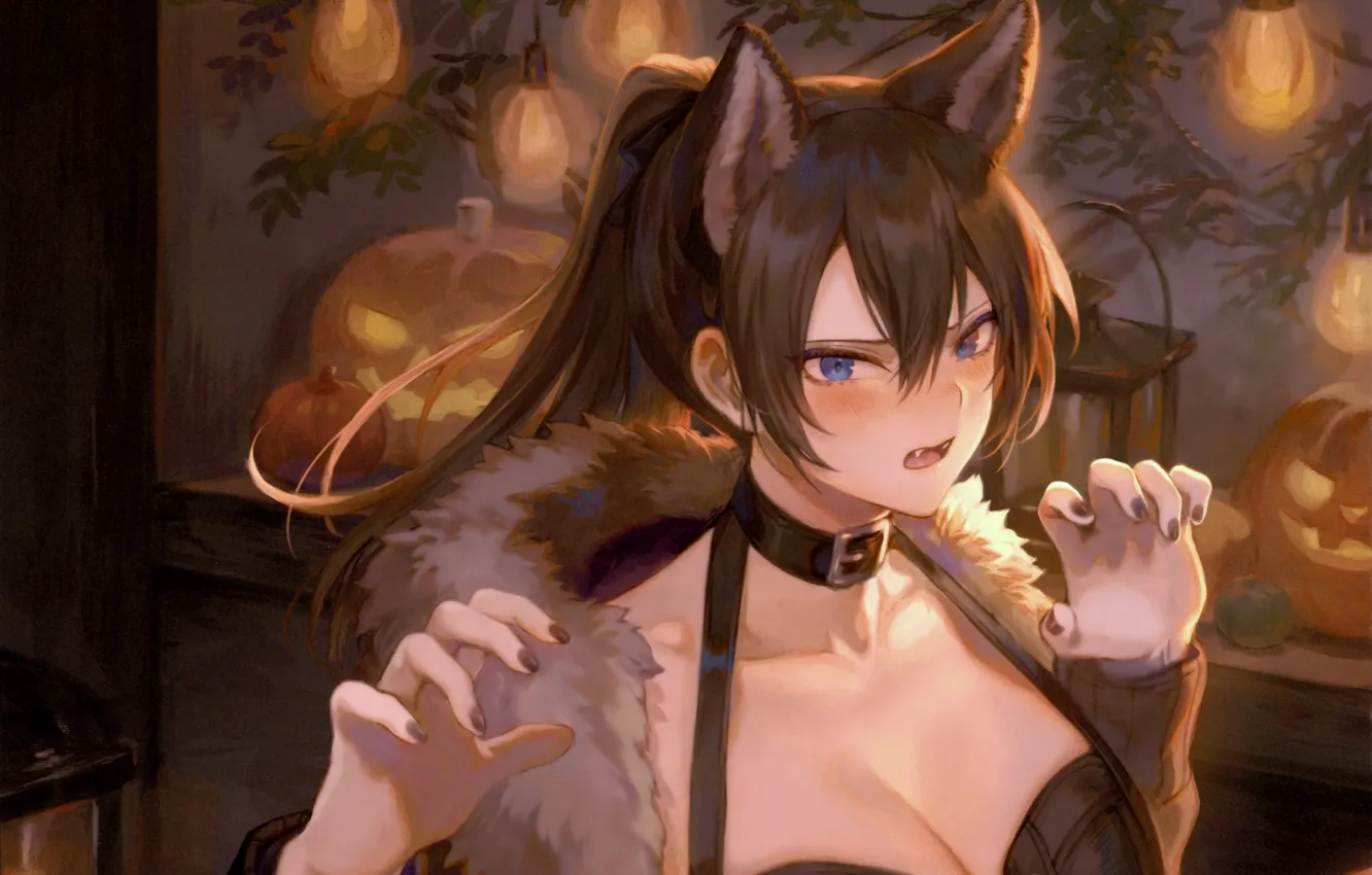 Photo wallpaper Halloween, werewolf, Jack, pumpkins, Halloween Costume, by Mashu 003