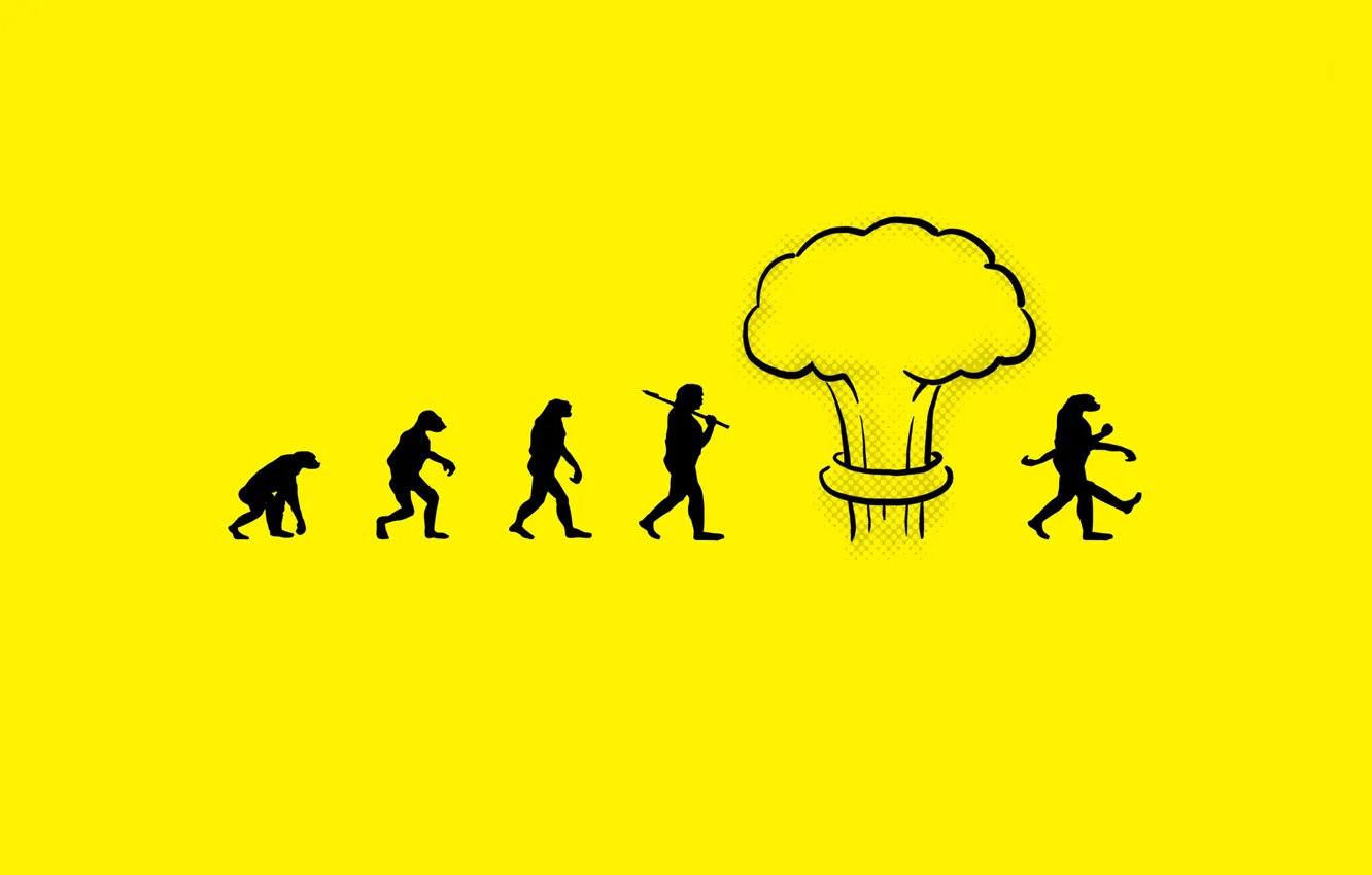 Photo wallpaper people, mutation, a nuclear explosion, evolution
