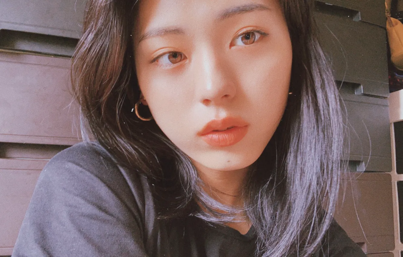 Photo wallpaper girl, beautiful, hair, asian, cute, japanese, shirt, earring