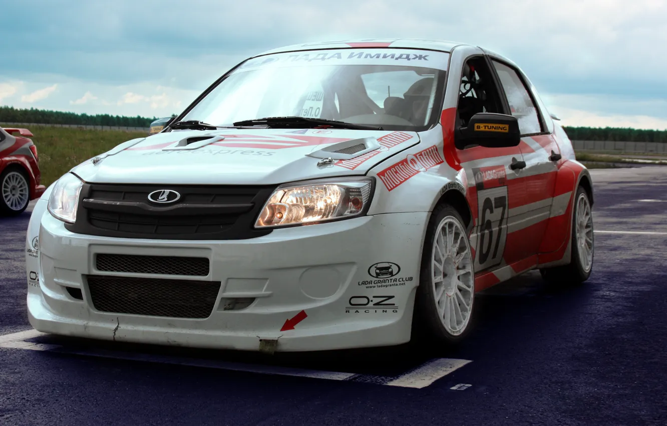 Photo wallpaper Machine, Race, Lada, Lada, Cup, Start, Track, Granta