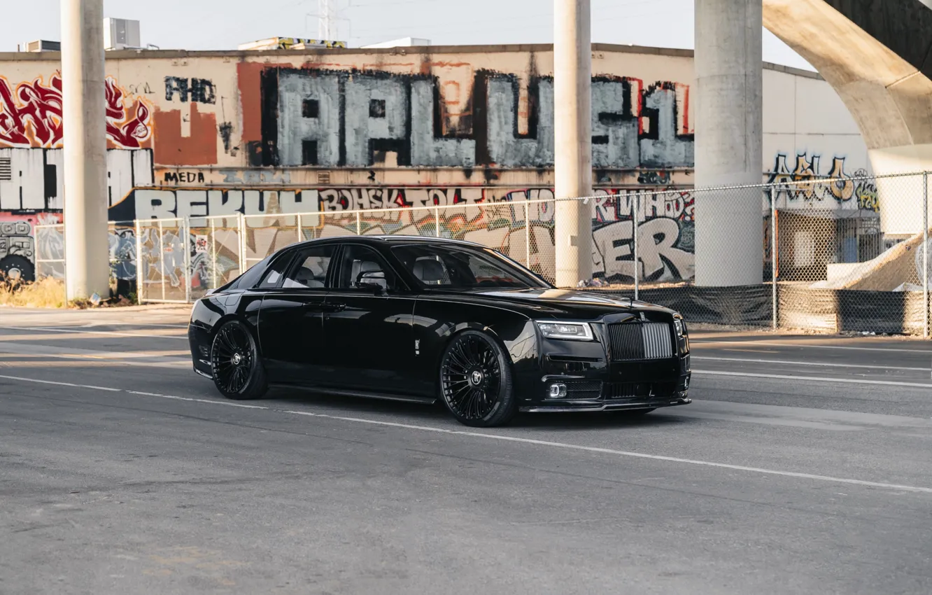 Photo wallpaper Rolls Royce, Ghost, black, Urban Automotive