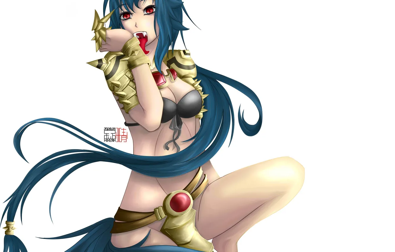 Photo wallpaper girl, tail, neko, ears, League of Legends, licks, Warwick, Teemo