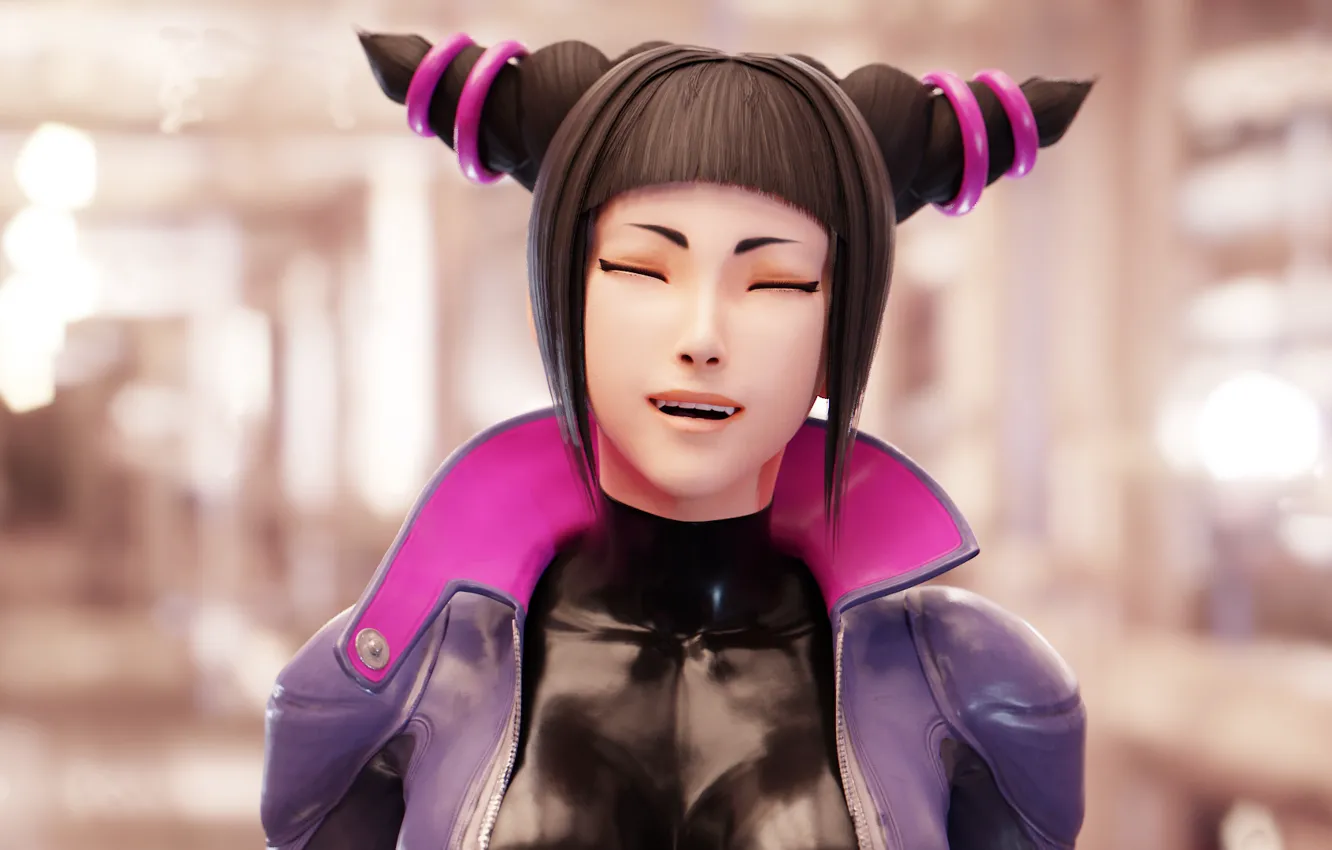 Photo wallpaper girl, face, smile, fighter, Street Fighter, Juri