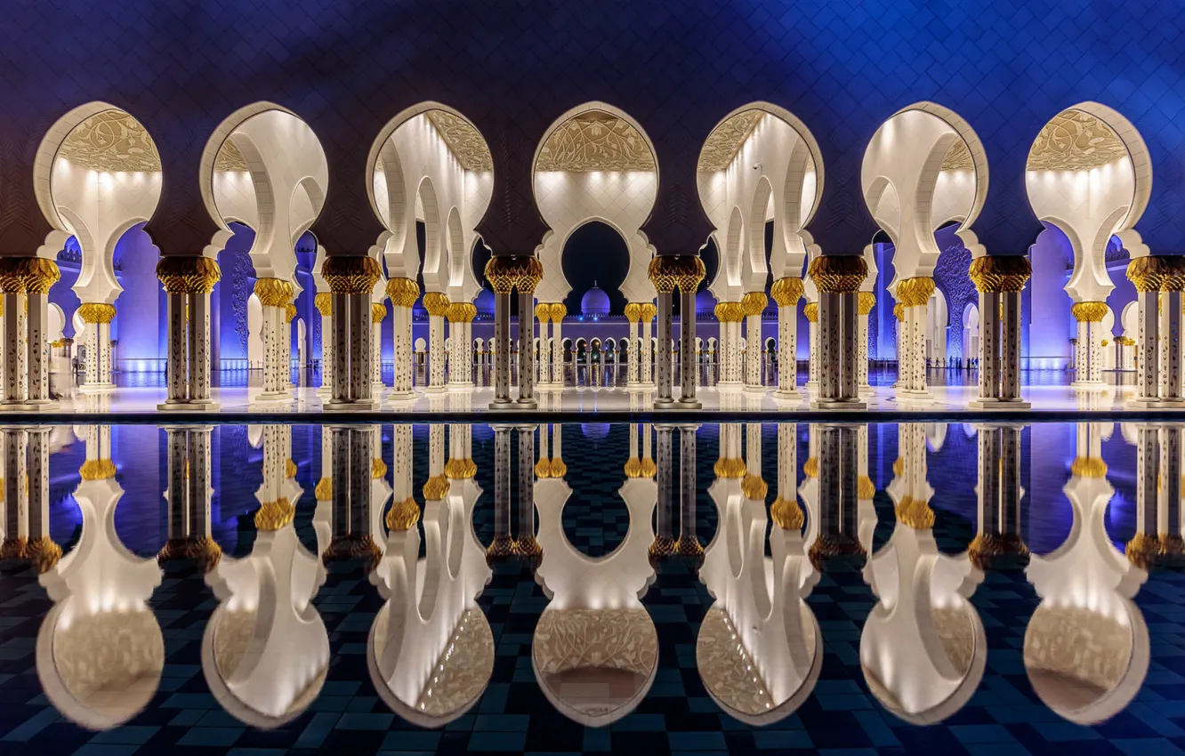 Photo wallpaper city, the city, Abu Dhabi, UAE, capital, The Sheikh Zayed Grand mosque, Abu Dhabi, UAE