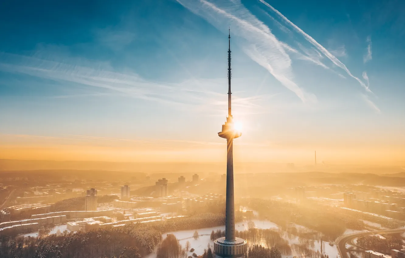Photo wallpaper Lithuania, Vilnius, TV tower