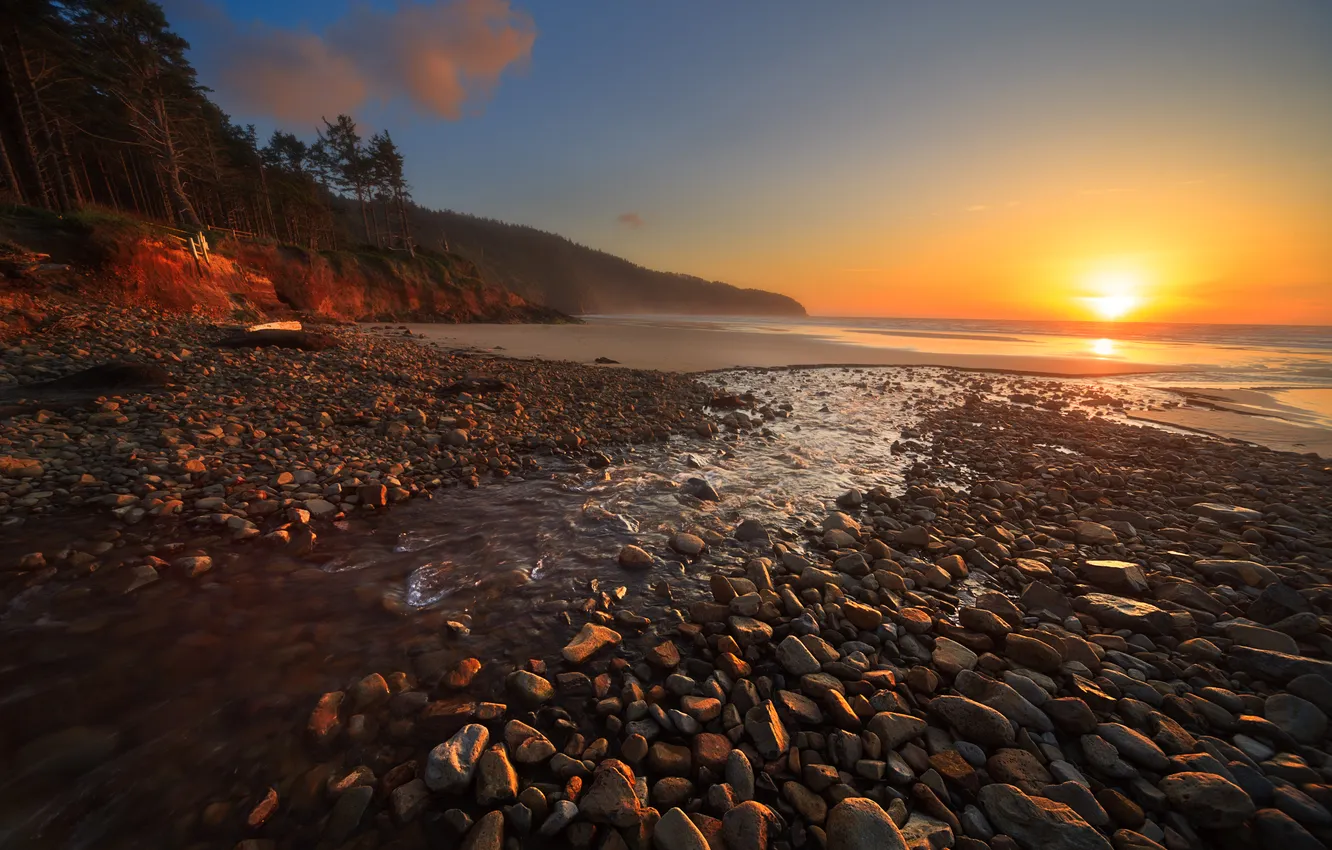 Photo wallpaper sea, landscape, Oregon, Cape Lookout Beach