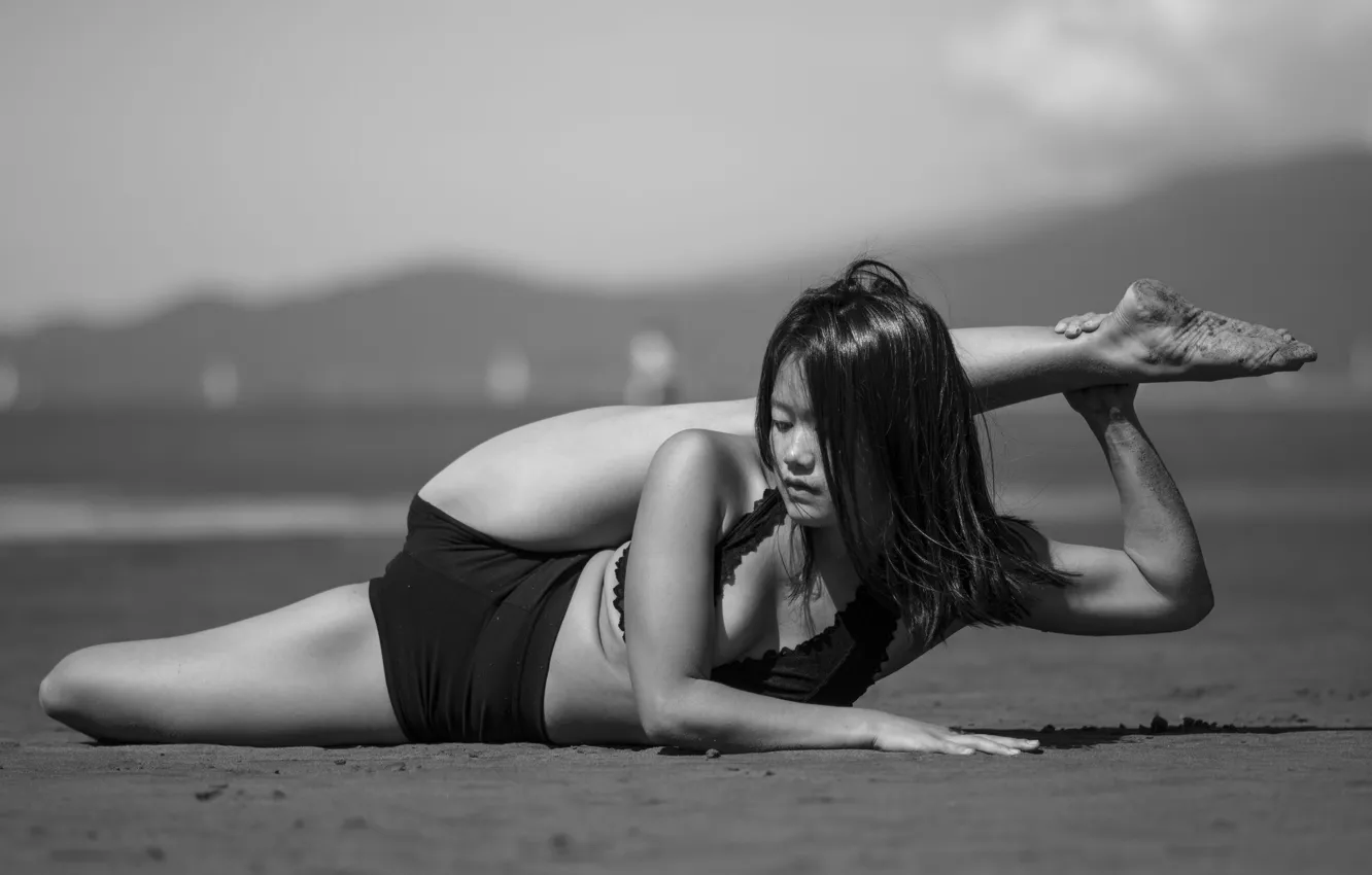 Photo wallpaper girl, pose, gymnastics, yoga, legs