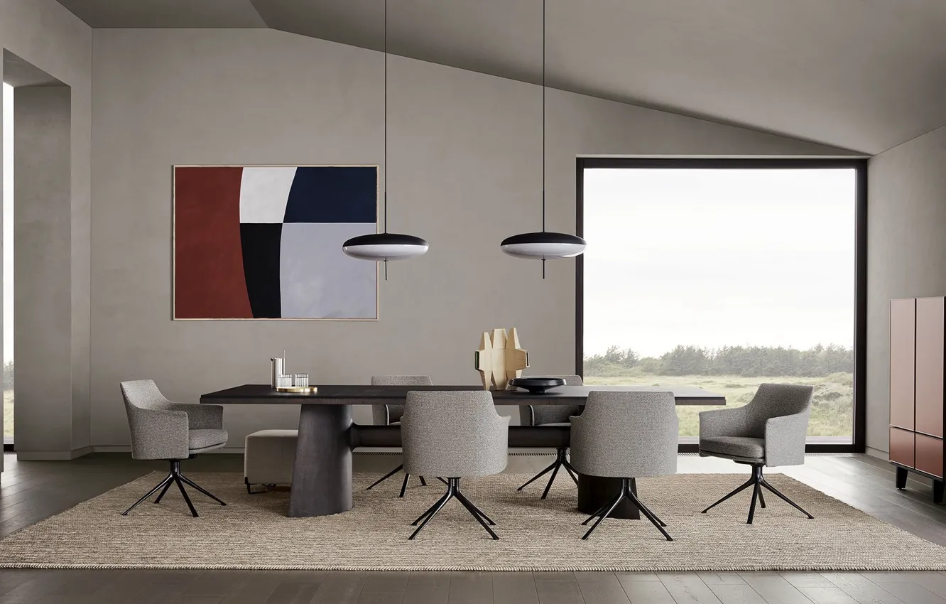 Photo wallpaper design, style, room, interior, dining room