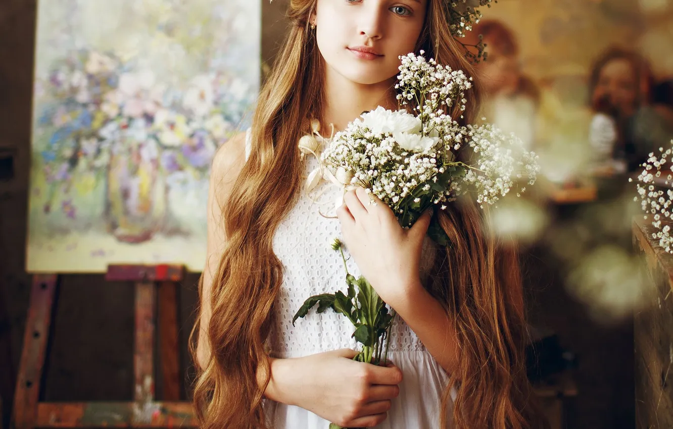 Photo wallpaper flowers, wreath, Christina, Mark G