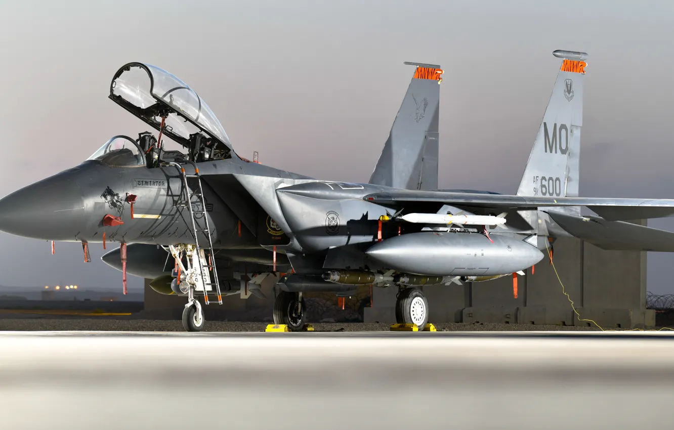 Photo wallpaper UNITED STATES AIR FORCE, fighter-bomber, American double, McDonnell Douglas F-15E Strike Eagle