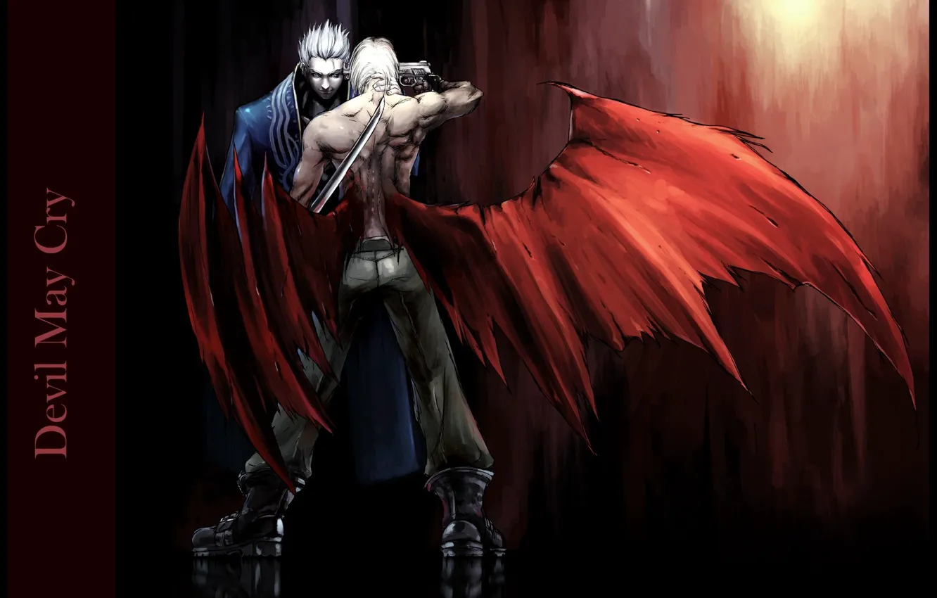 Photo wallpaper gun, katana, blade, murder, vampire, Dante, the fight, enemies