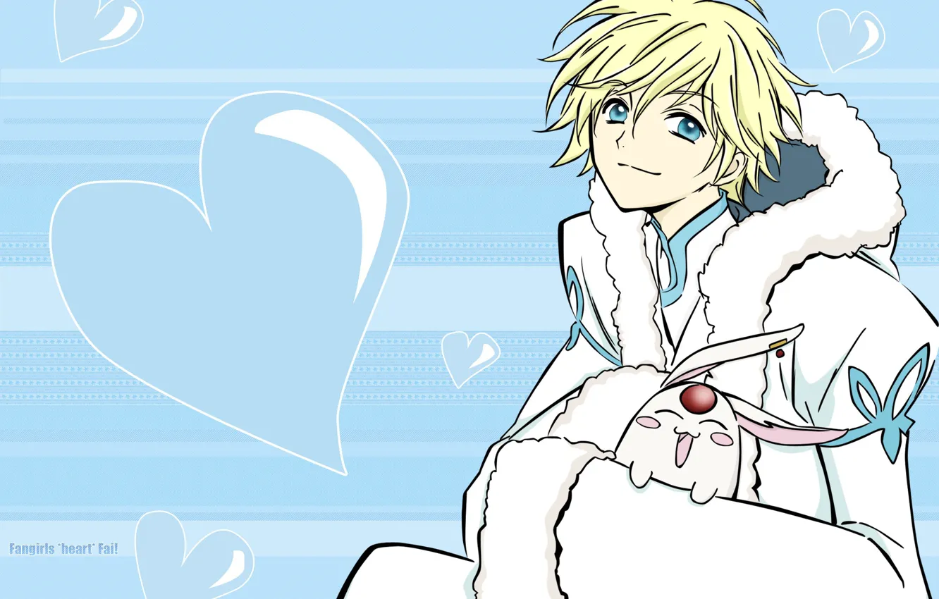 Photo wallpaper anime, art, hearts, guy, animal, Tsubasa Reservoir Chronicles
