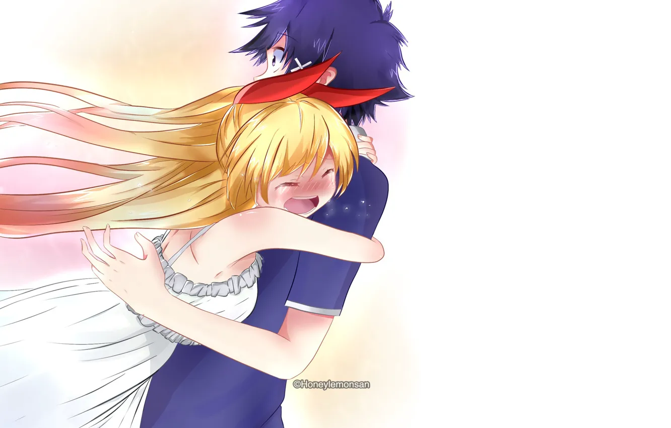 Photo wallpaper art, pair, two, nisekoi, Feigned love