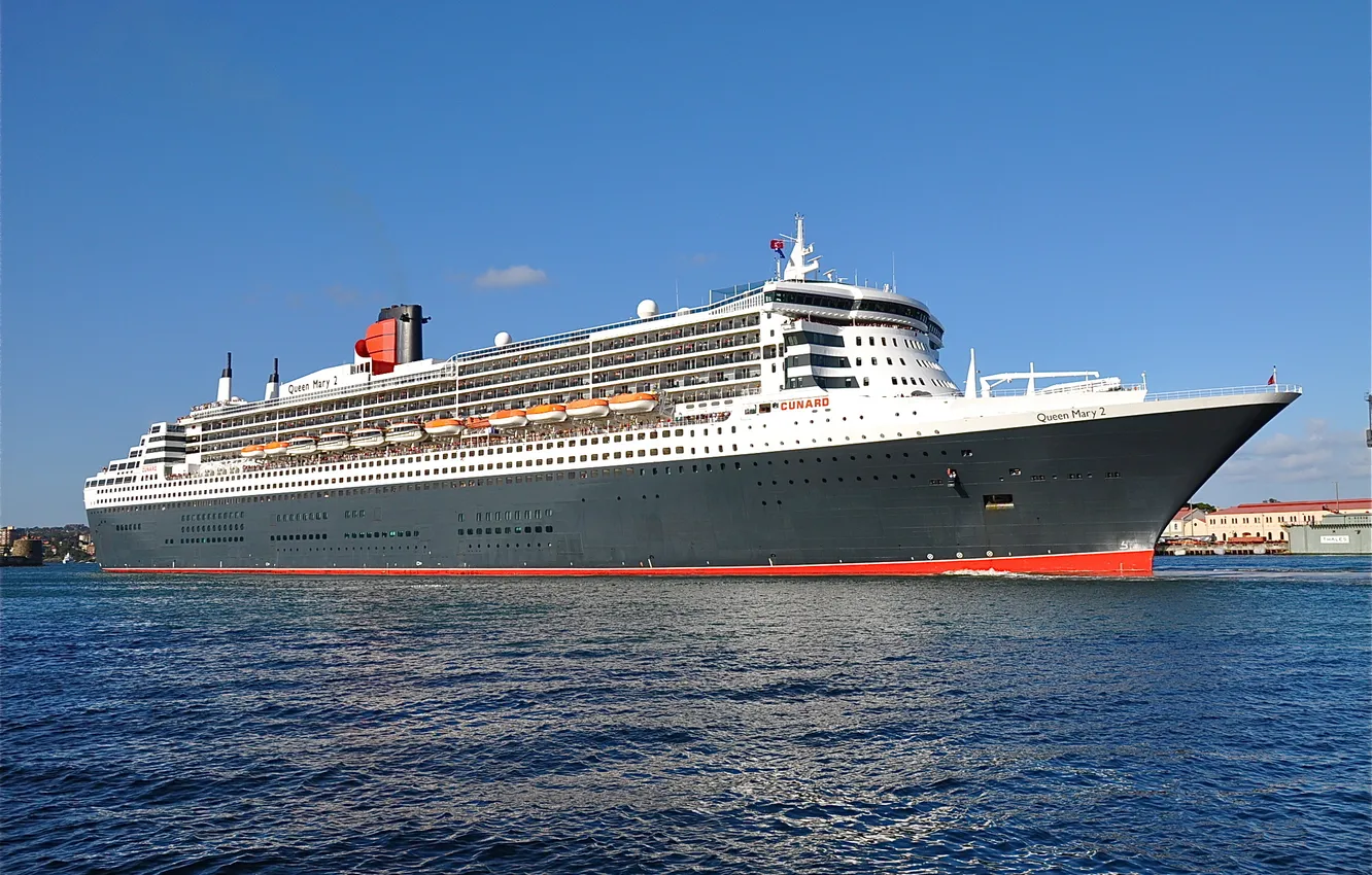 Photo wallpaper stay, beauty, liner, Queen Mary 2, In the port
