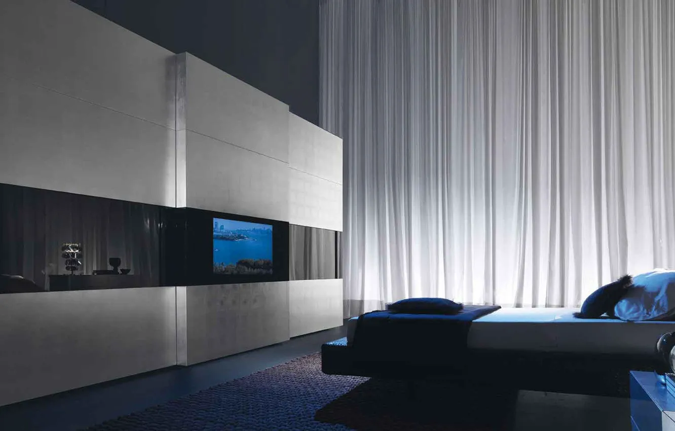 Photo wallpaper design, style, interior, bedroom, create mood, lighting in bedroom