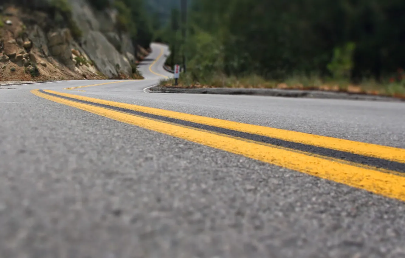 Photo wallpaper road, asphalt, line
