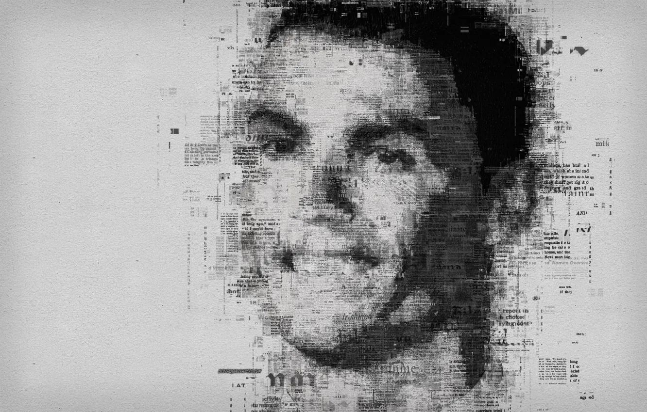 Photo wallpaper face, letters, words, player