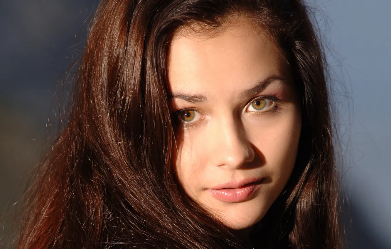Photo wallpaper look, girl, brown hair