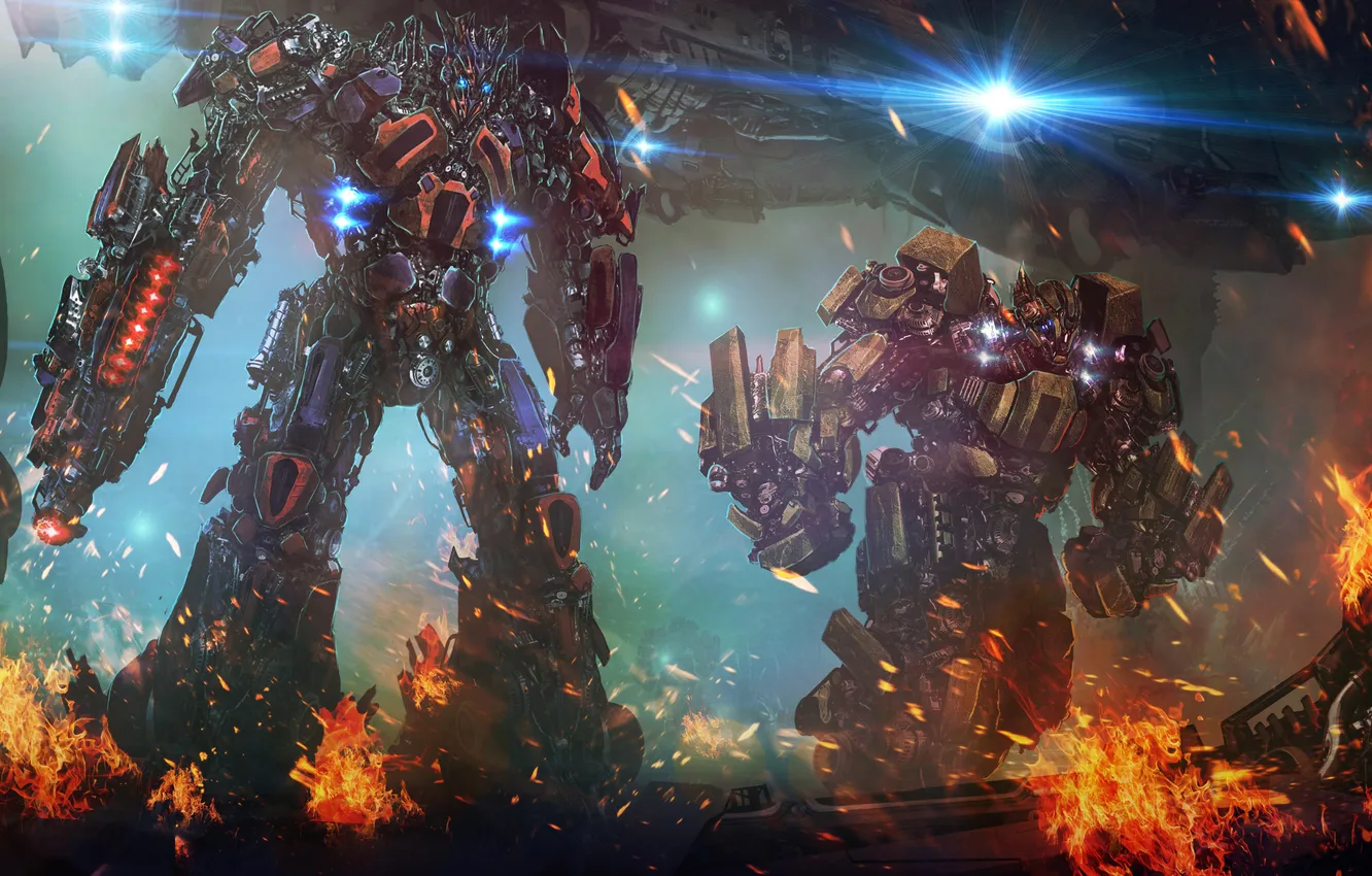 Photo wallpaper fire, Transformers, Optimus Prime, ironhide, autobot