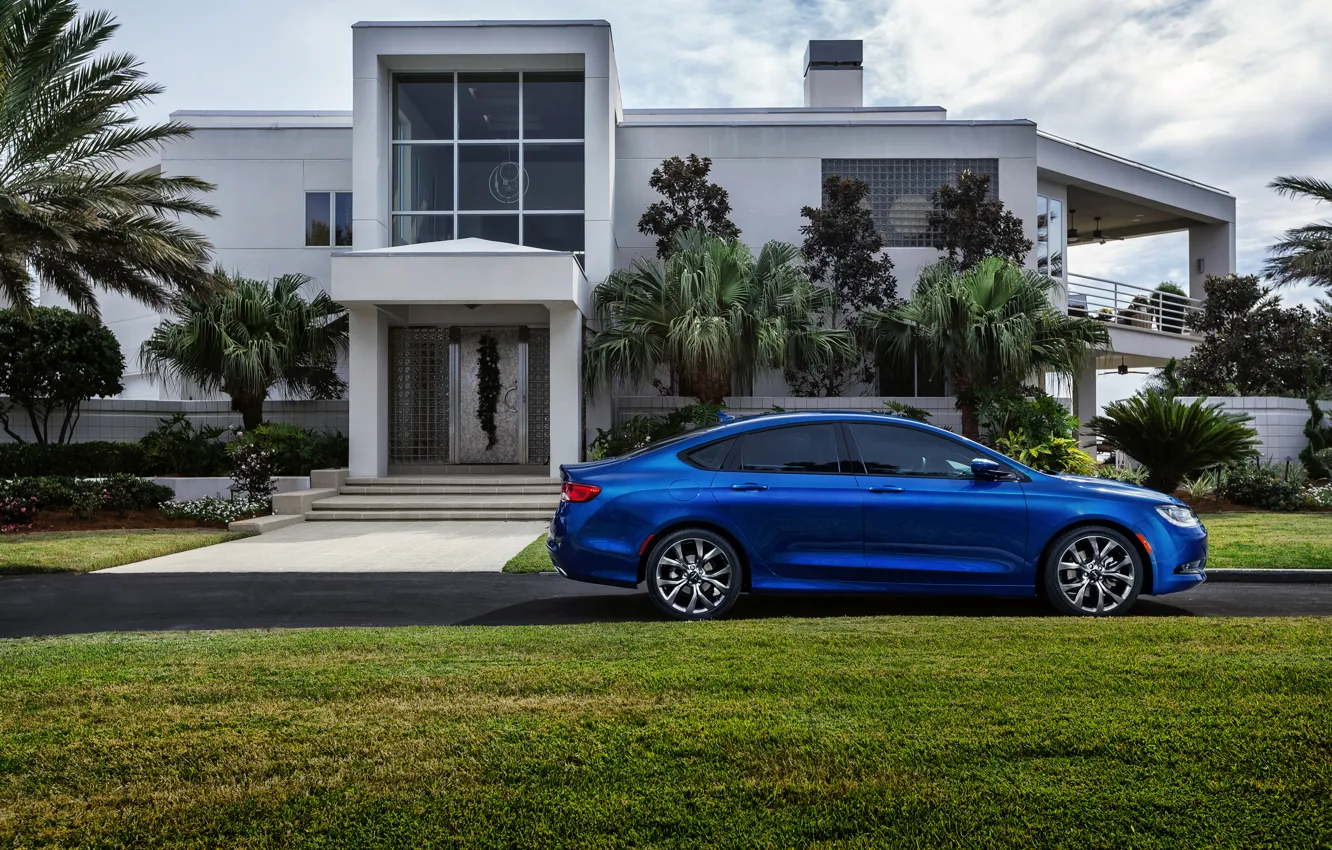 Photo wallpaper Chrysler, house, blue, Side, 200S, Chrysler 200S, Chrysler Cars