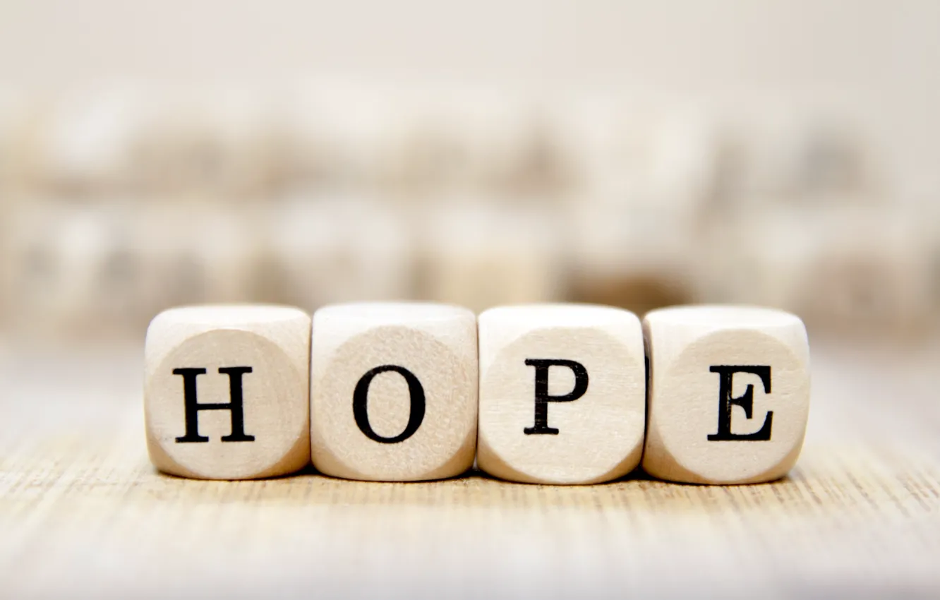 Photo wallpaper word, dice, hope