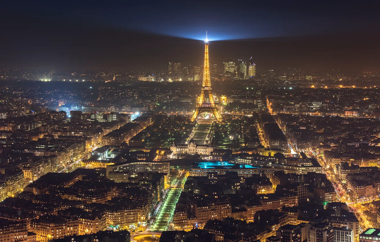 Photo wallpaper light, night, the city, lights, France, Paris, Eiffel tower