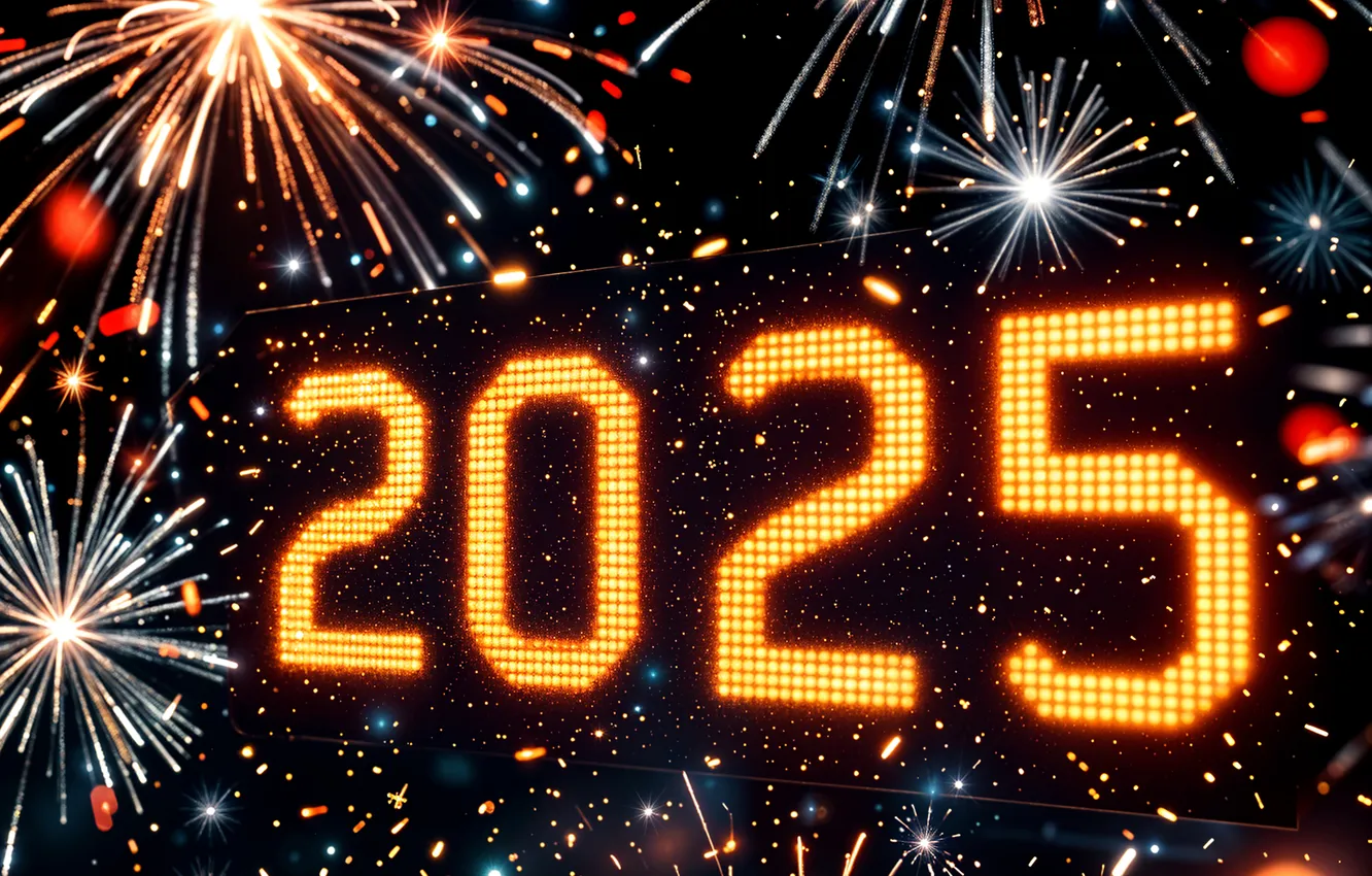 Photo wallpaper new year, figures, date, 2025, New Year 2025