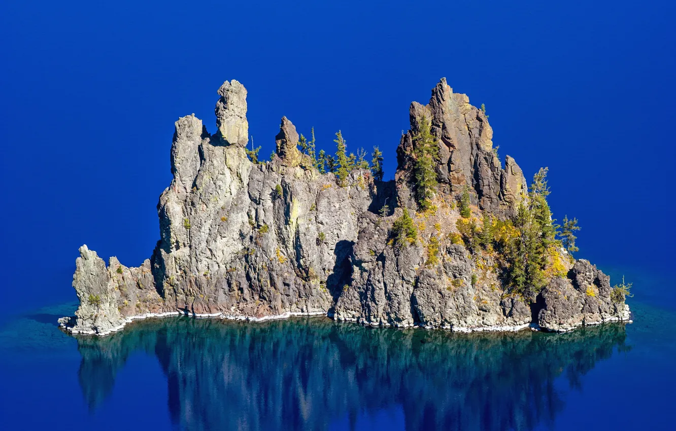 Photo wallpaper island, USA, Crater Lake, Crater Lake National Park