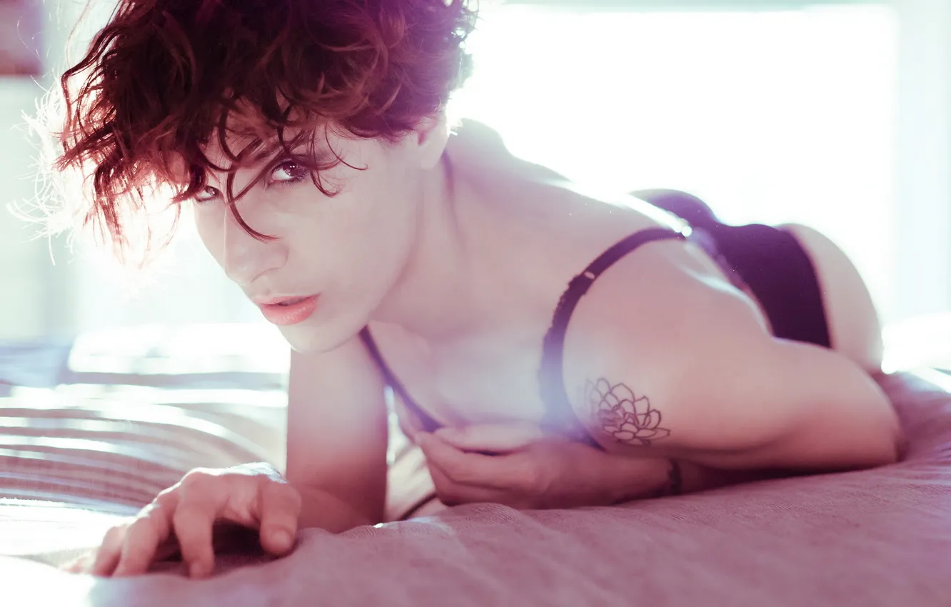 Photo wallpaper look, girl, tattoo