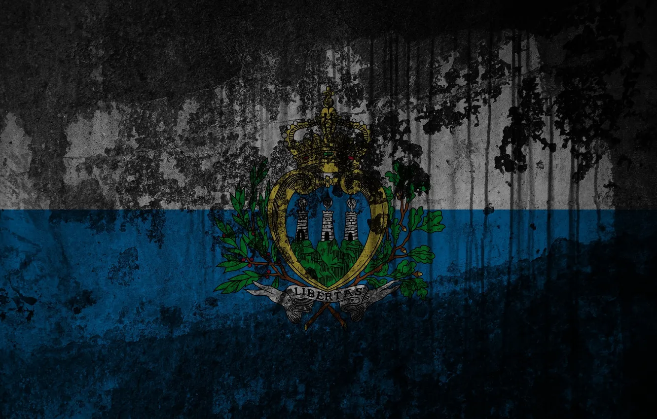 Photo wallpaper freedom, flag, coat of arms, San Marino