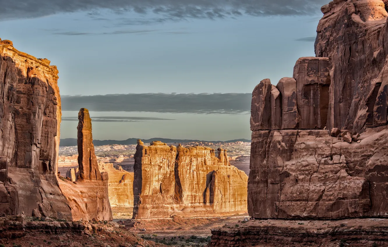 Photo wallpaper the sky, landscape, mountains