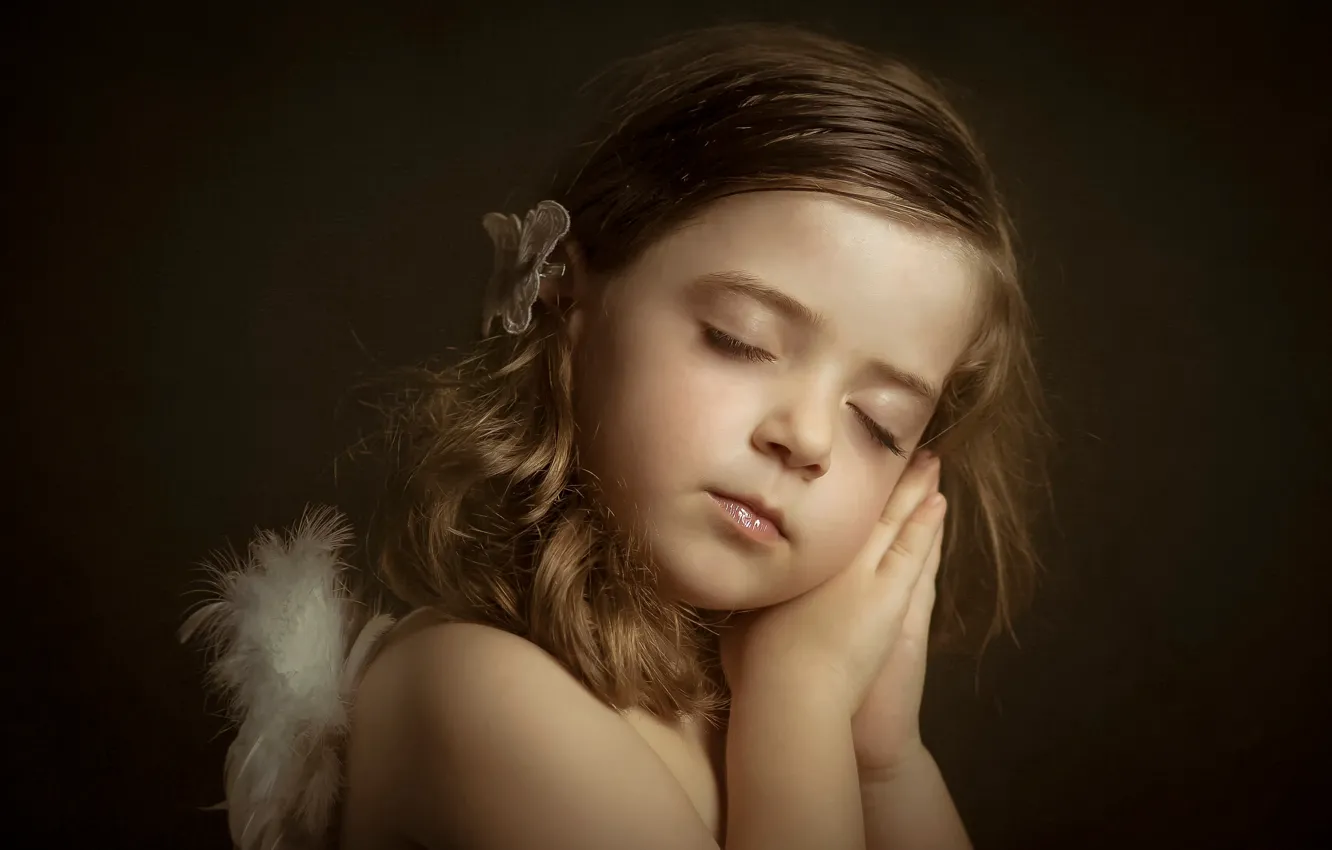 Photo wallpaper sleep, portrait, girl, Little Angels, Lucia