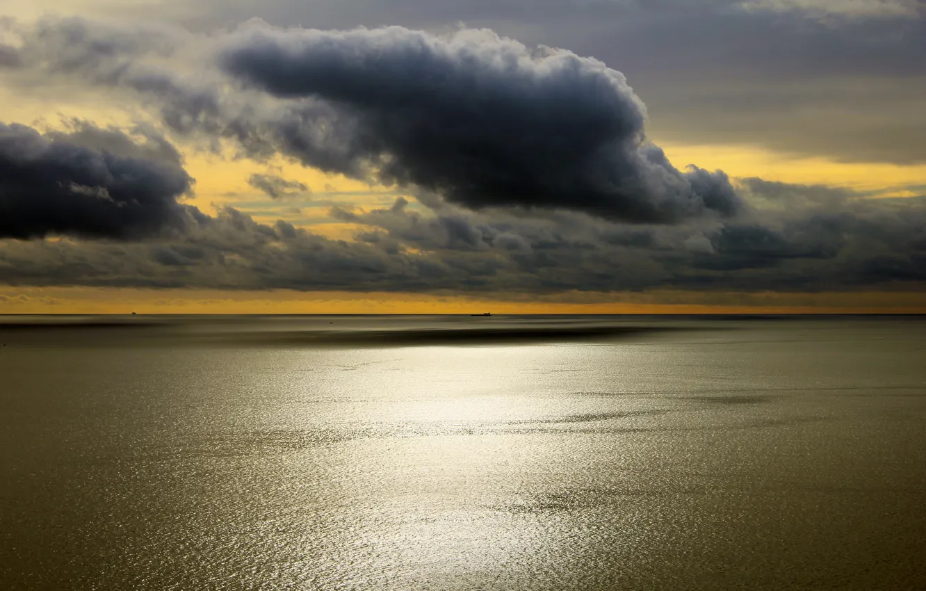Photo wallpaper sea, the sky, clouds, surface