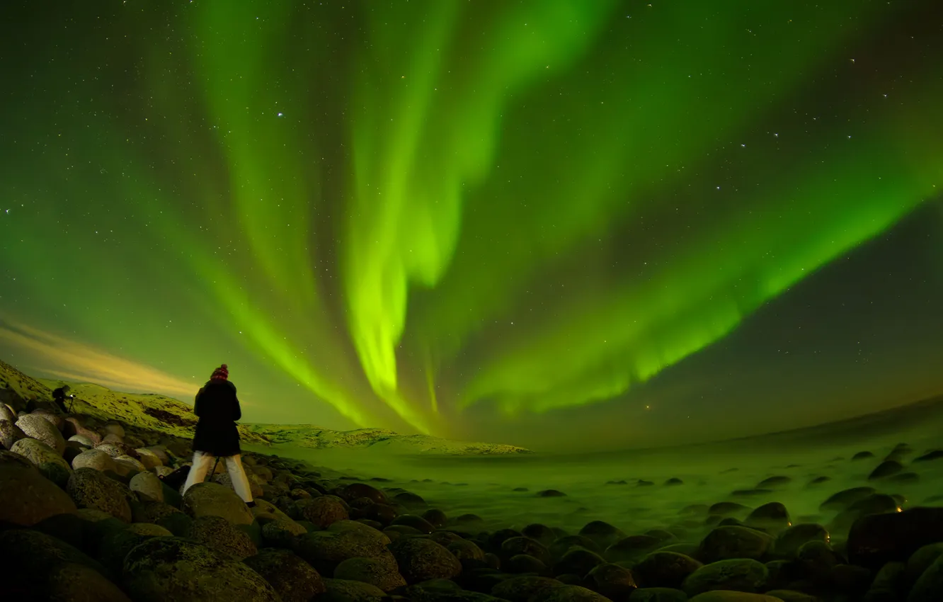 Photo wallpaper nature, Northern lights, polar lights, Denis Zakalyapin