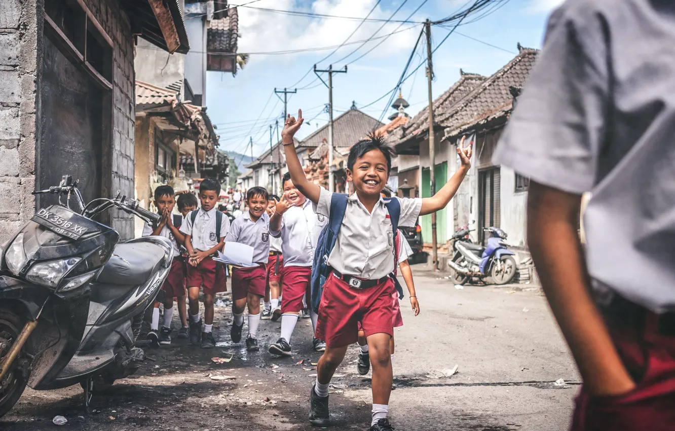 Photo wallpaper children, smile, Indonesia, Indonesia, education, education, Happy Childrens, Happy children