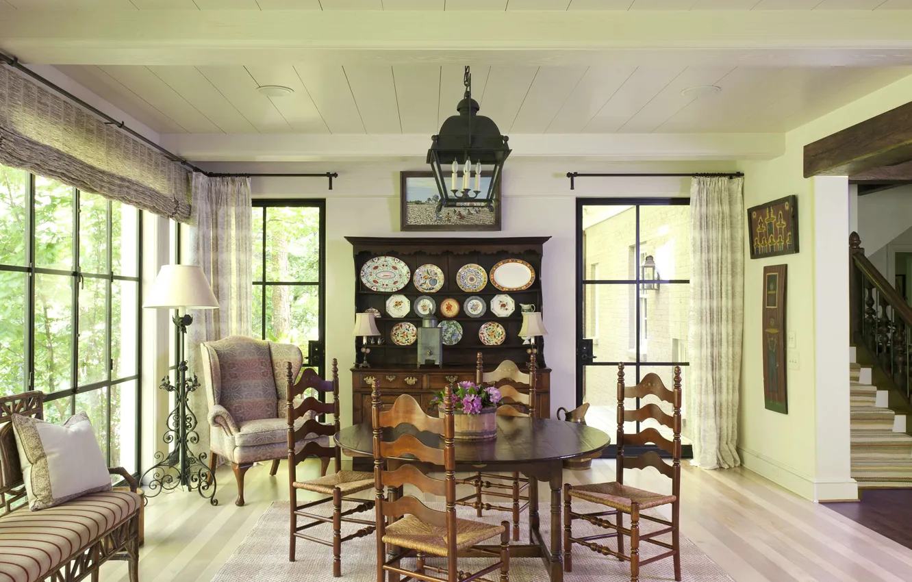 Photo wallpaper design, style, room, Villa, interior, dining room
