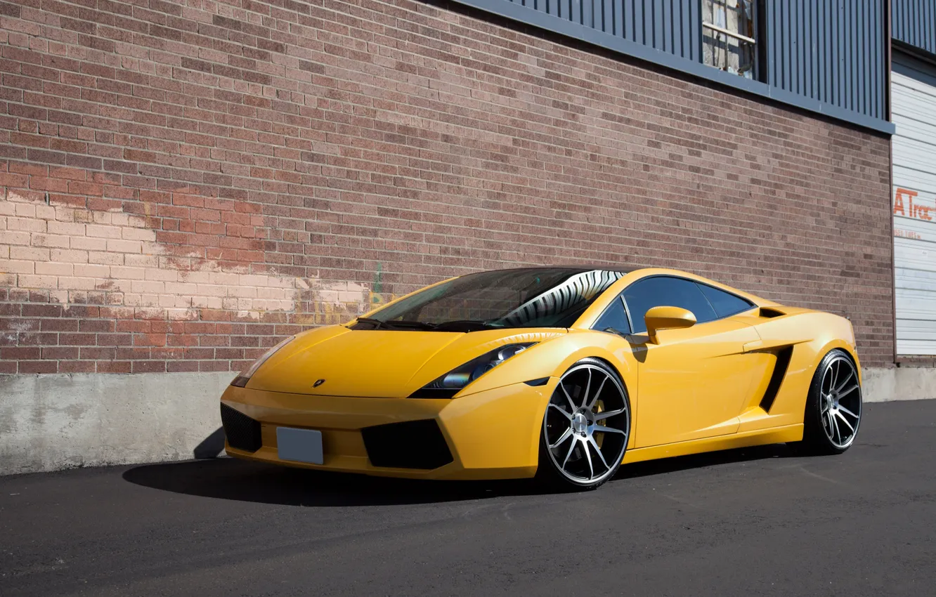 Photo wallpaper yellow, gallardo, lamborghini, side view, yellow, windshield, Lamborghini, Gallardo
