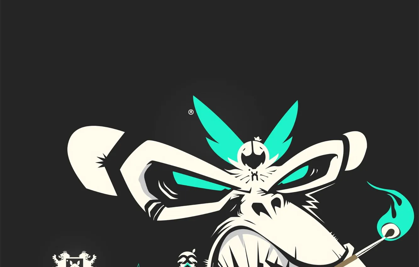 Photo wallpaper matches, minimalism, vector, monkey