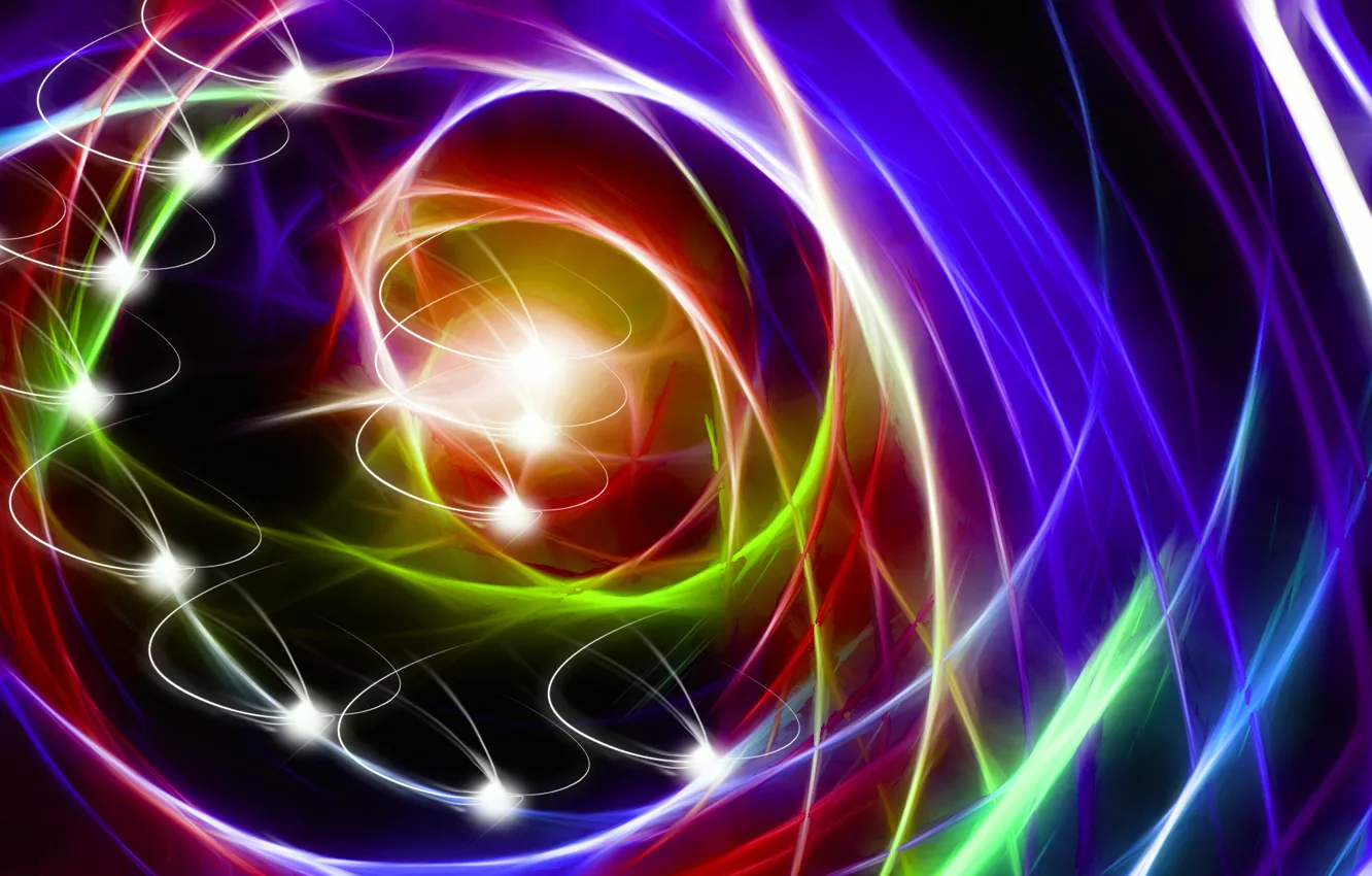 Photo wallpaper rays, light, color, orbit, loop, zigzag