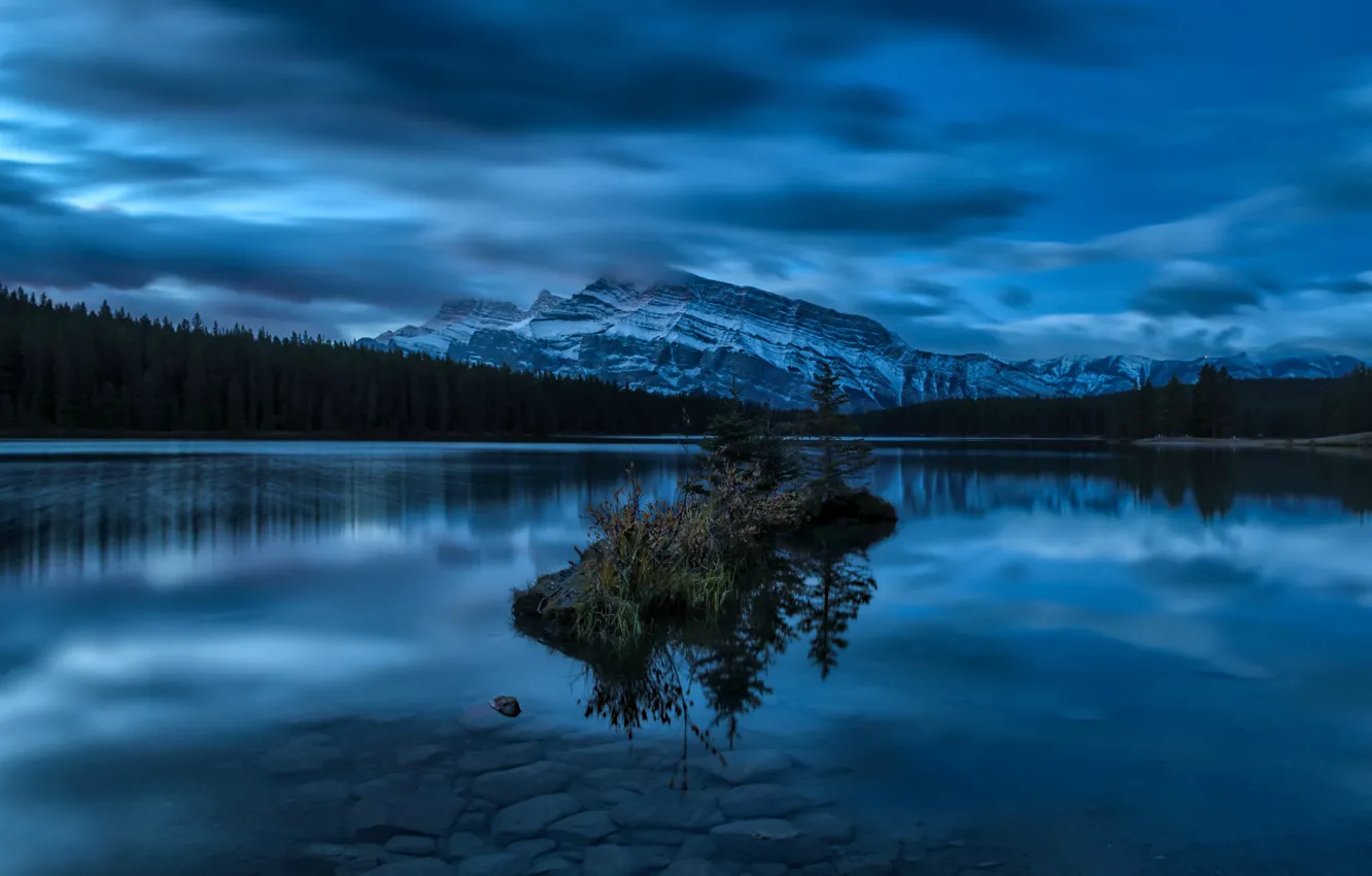 Photo wallpaper forest, mountains, lake, Canada, Albert, Banff National Park, Alberta, Canada