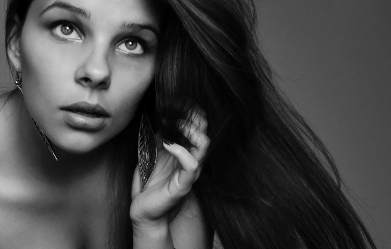 Photo wallpaper girl, black&white, photo, black and white, girl, photo, the, the Wallpapers