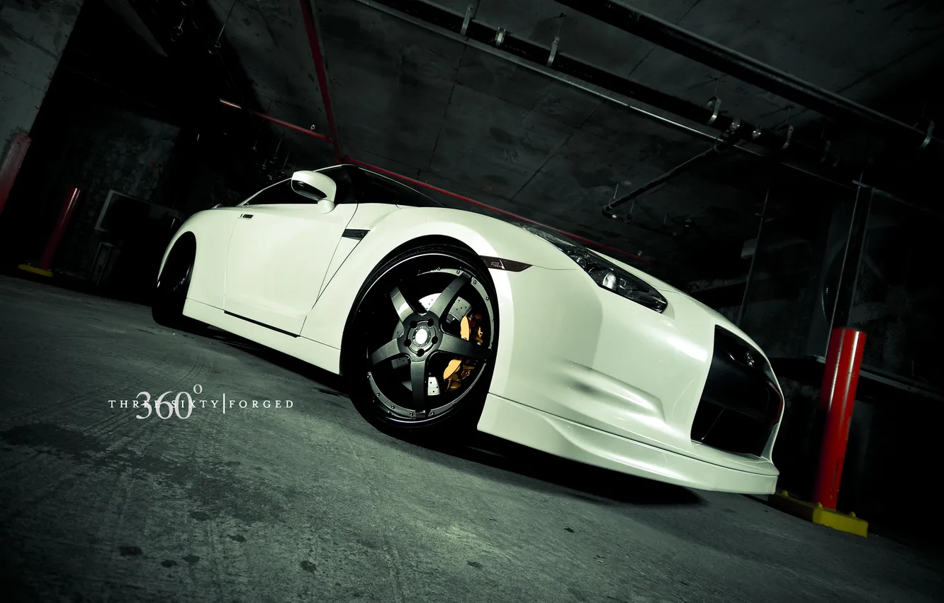 Photo wallpaper white, Nissan, GT-R, 360