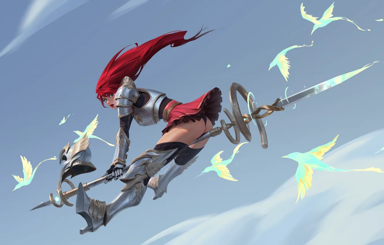Photo wallpaper Girl, Art, Staff, Knight, Qifeng