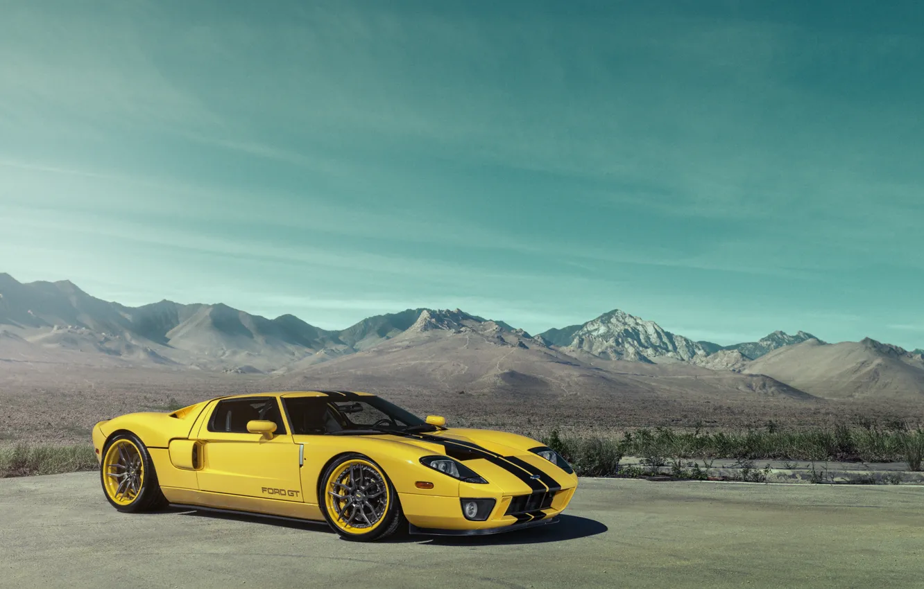Photo wallpaper Ford, supercar, yellow, William Stern