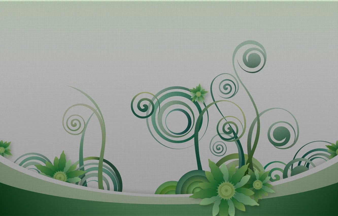 Photo wallpaper line, flowers, background, curls, graphics, texture
