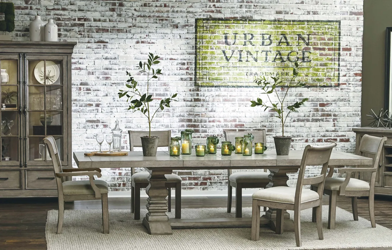 Photo wallpaper design, style, interior, dining room