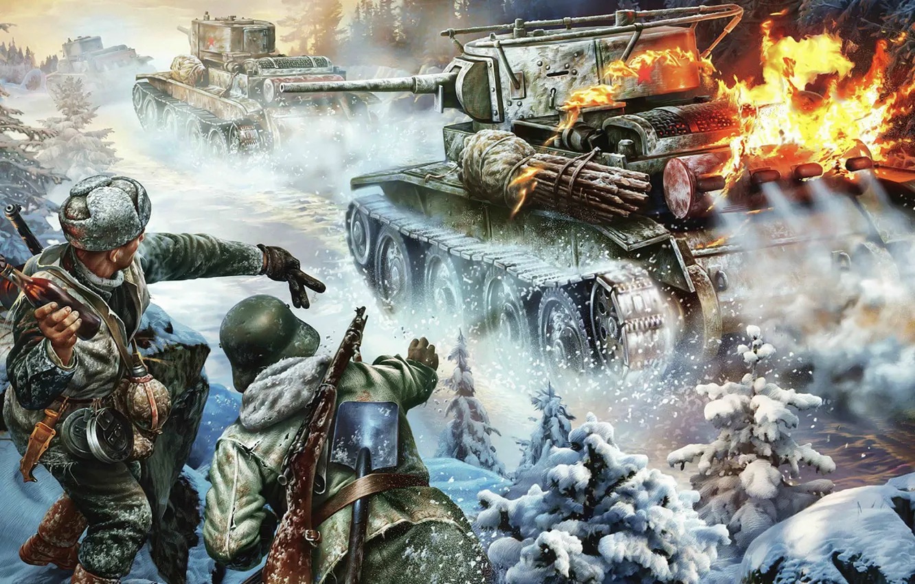 Photo wallpaper The Soviet-Finnish war, BT-5, The Soviet-Finnish war, the winter war, fast tank