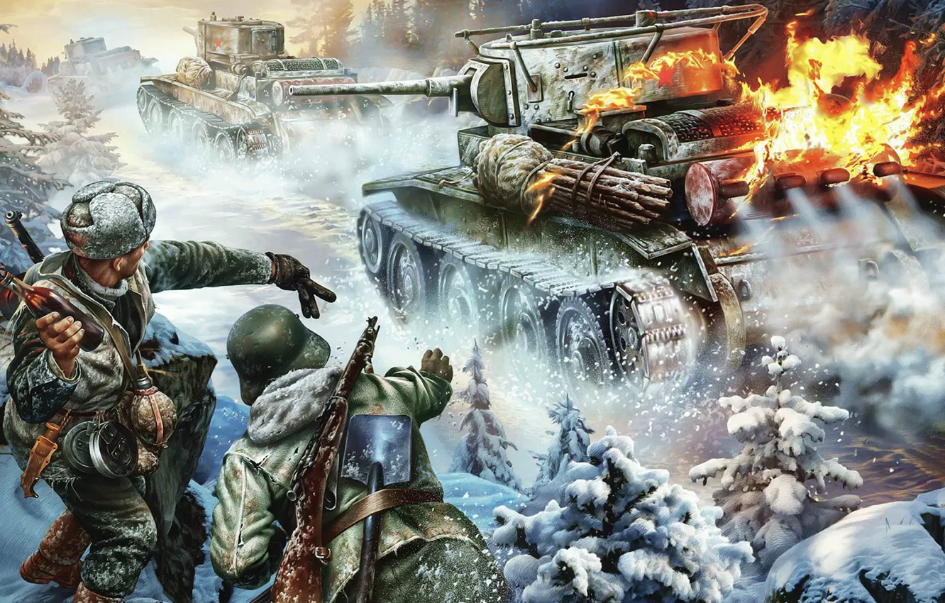 Photo wallpaper The Soviet-Finnish war, BT-5, Fast tank, The Soviet-Finnish war, The winter war