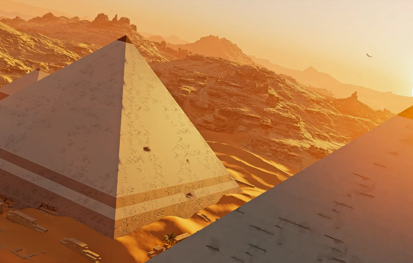 Photo wallpaper pyramid, Ubisoft Montreal, Action-adventure, Assassin's Creed Origins