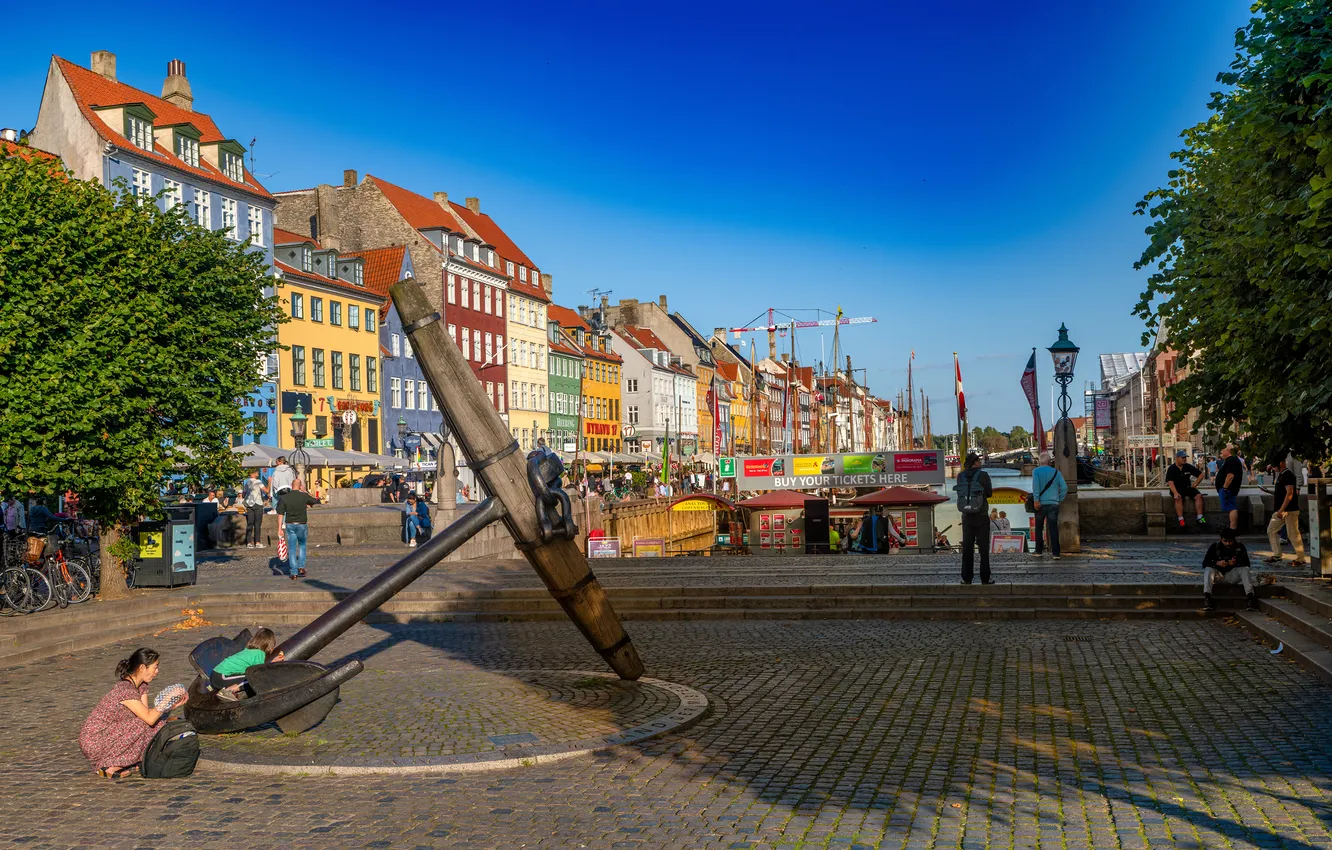 Photo wallpaper home, Denmark, Copenhagen, town square